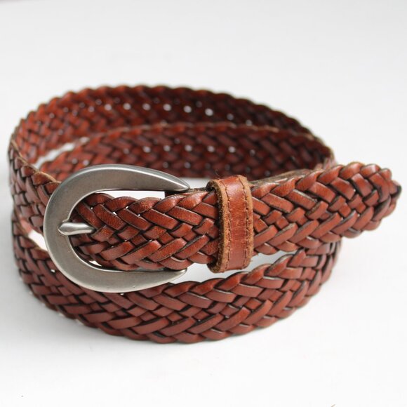 Coach Accessories - Coach Women's Vintage Brown Woven Leather Buckle Waist Belt 8518 Size Small